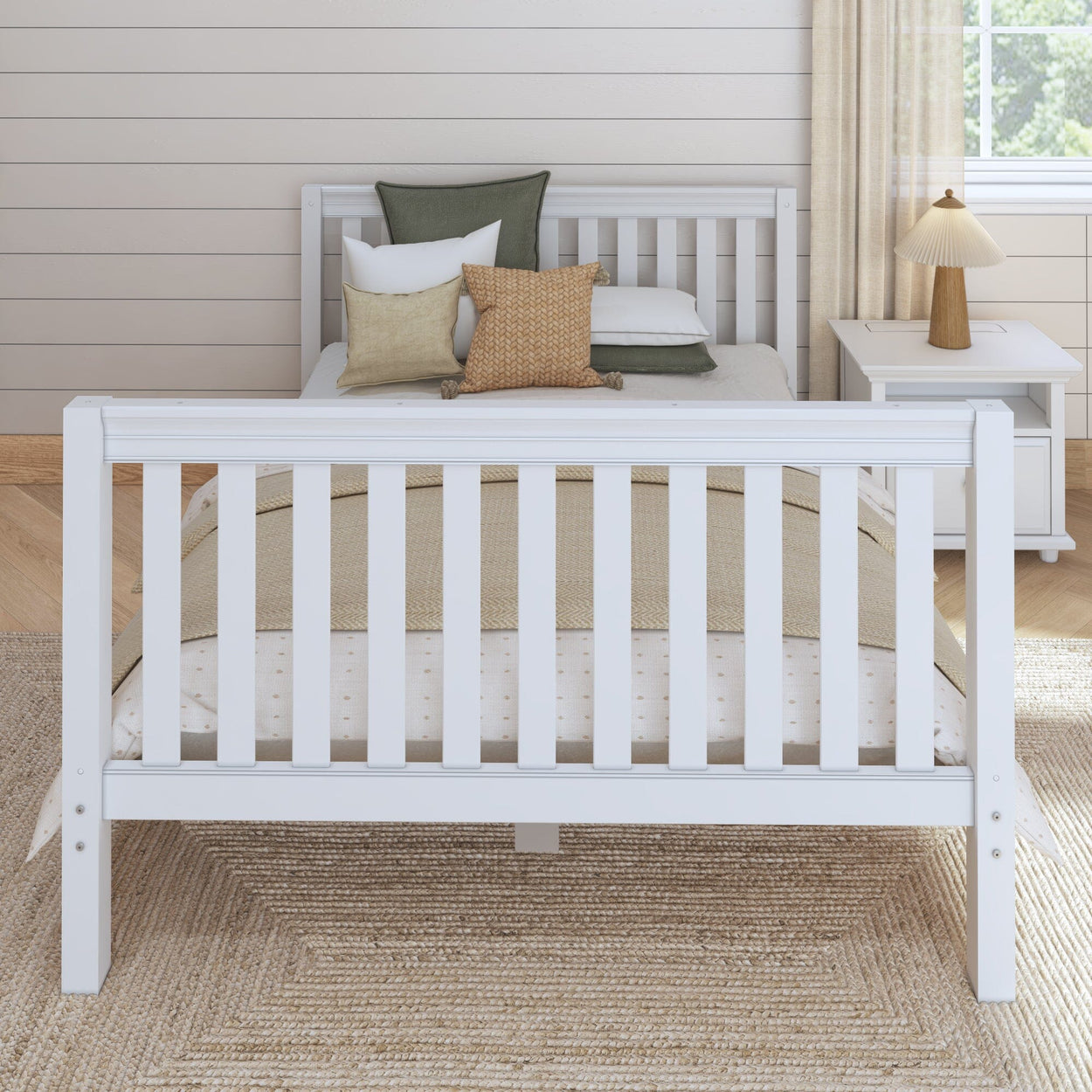 3060 XL WS : Kids Beds Queen Basic Bed - High, Slat, White