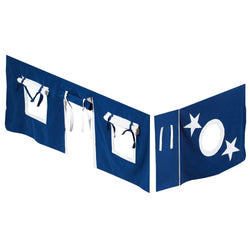 3250-022 : Component Full Low Loft/Bunk Underbed Curtain, Blue + White