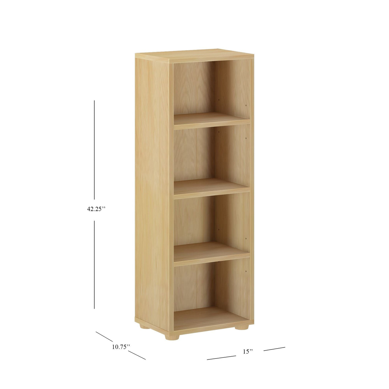 4643-001 : Bookcase Mid Bookcase, Natural- 15"