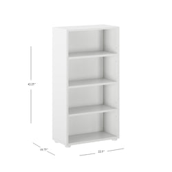 4645-002 : Bookcase Mid Bookcase, White- 22.5"