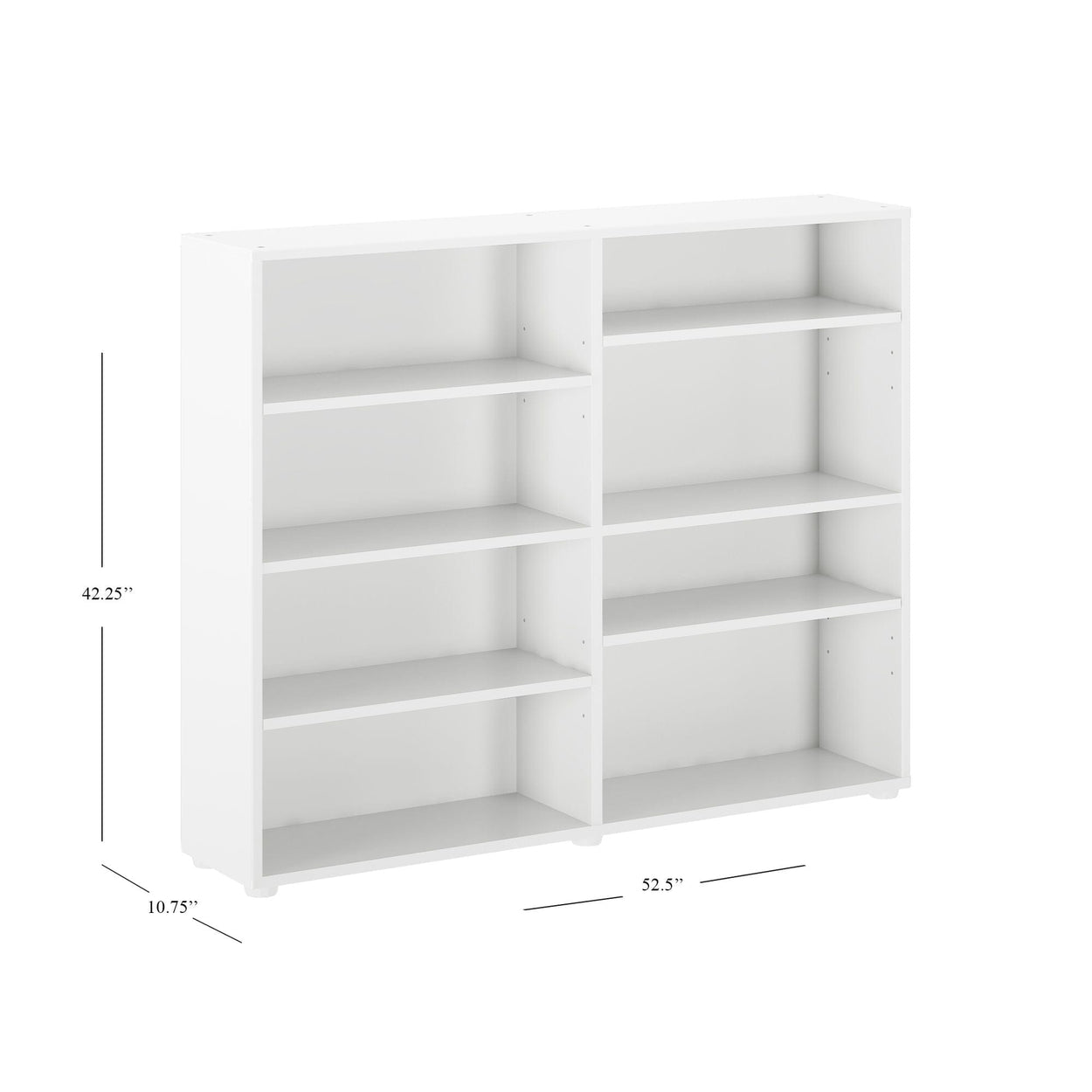 4680-002 : Bookcase Mid Bookcase, White - 52.5"