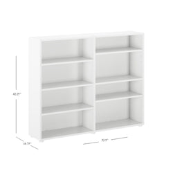 4680-002 : Bookcase Mid Bookcase, White - 52.5"