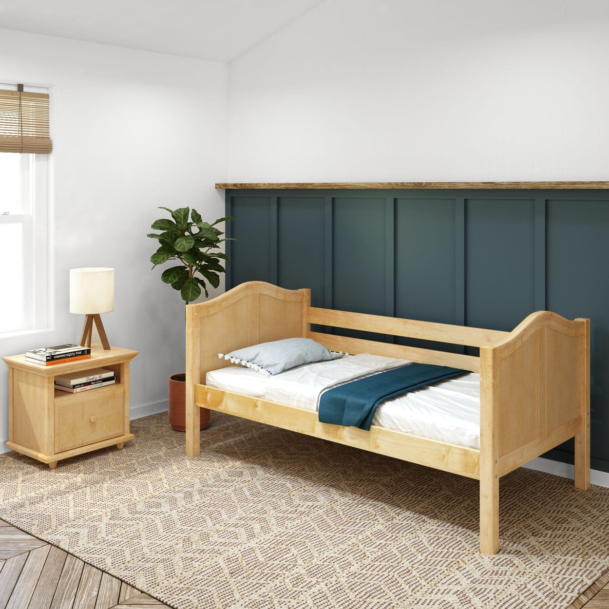 BRIXM NC : Kids Beds Daybed with Med HBs, Curved, Natural