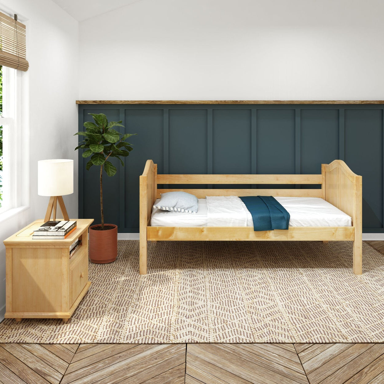 BRIXM NC : Kids Beds Daybed with Med HBs, Curved, Natural