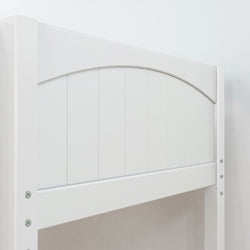 BULKY12 XL WP : Study Loft Beds Full XL High Loft Bed with Long Desk & Narrow 3-Drawer Dresser, Panel, White