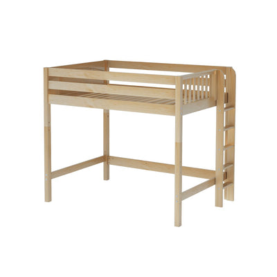 BULKY NP : Standard Loft Beds Full High Loft Bed with Straight Ladder on End, Panel, Natural