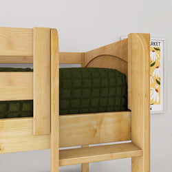 CHIP NP : Standard Loft Beds Twin Mid Loft Bed with Straight Ladder on Front, Panel, Natural