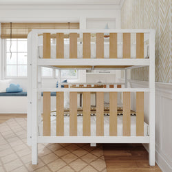 CLUNK XL MWS : Classic Bunk Beds Modern Queen High Bunk Bed with Straight Ladder on Front