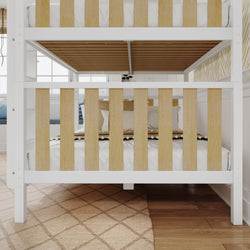 CLUNK XL MWS : Classic Bunk Beds Modern Queen High Bunk Bed with Straight Ladder on Front