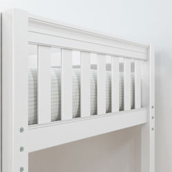 CROSS WS : Multiple Bunk Beds Full + Twin Medium Corner Bunk with Angled and Straight Ladder, Slat, White