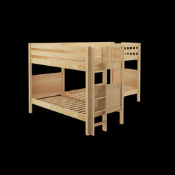 CRUX 1 NP : Multiple Bunk Beds Twin Medium Corner Bunk with Straight Ladders on Ends, Panel, Natural