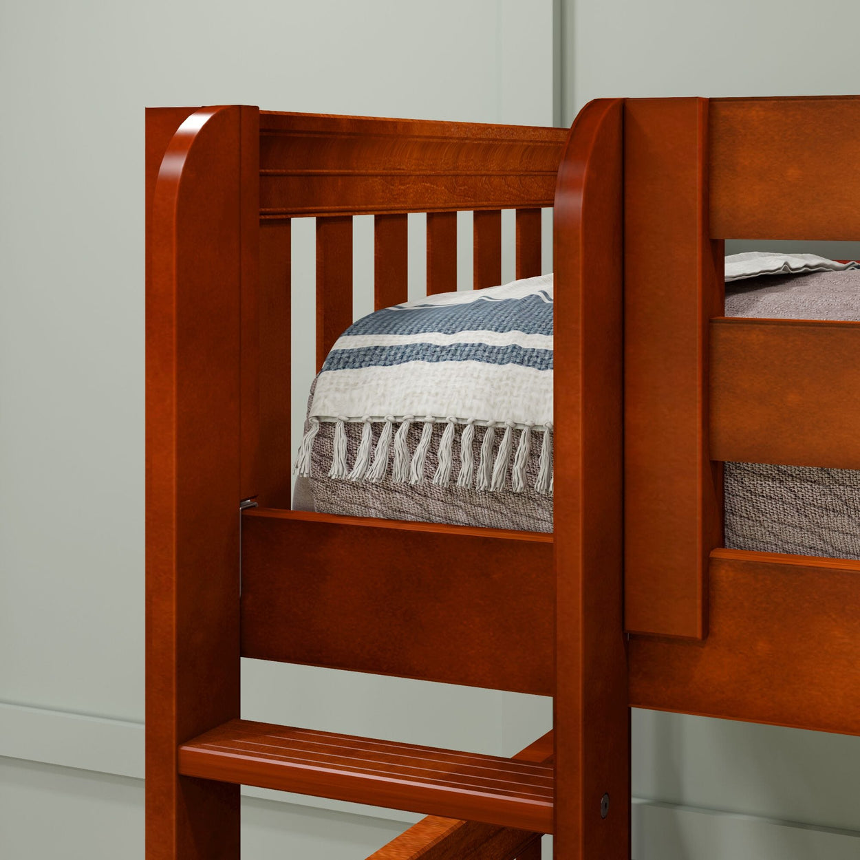 CRUX CS : Multiple Bunk Beds Twin Medium Corner Bunk Bed, Slat, Chestnut