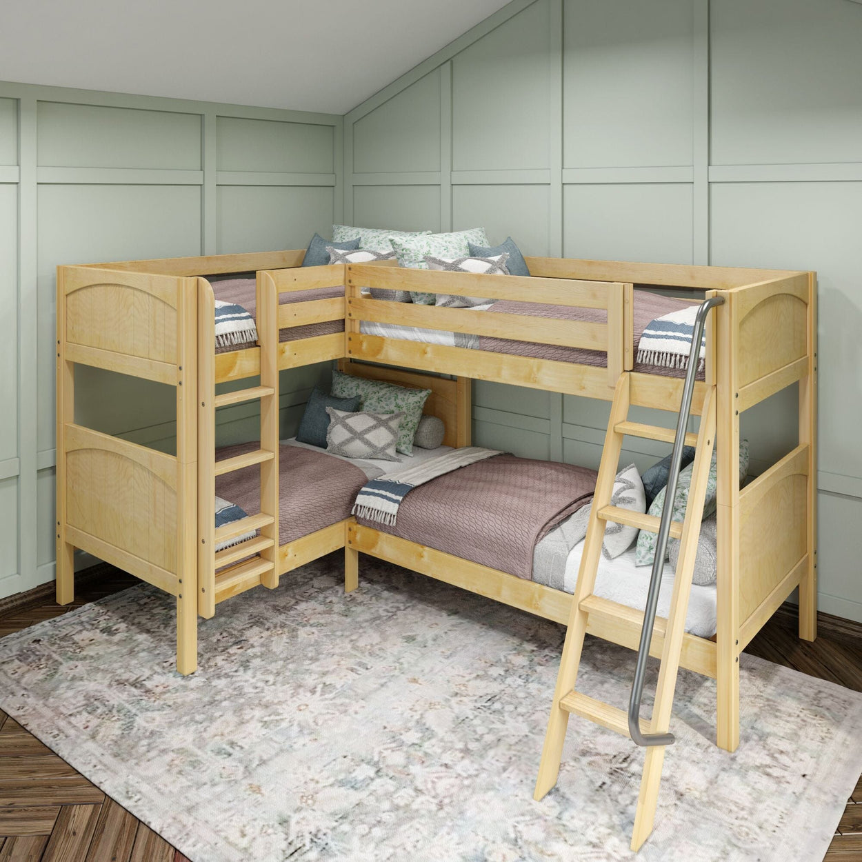 CRUX NP : Multiple Bunk Beds Twin Medium Corner Bunk Bed, Panel, Natural