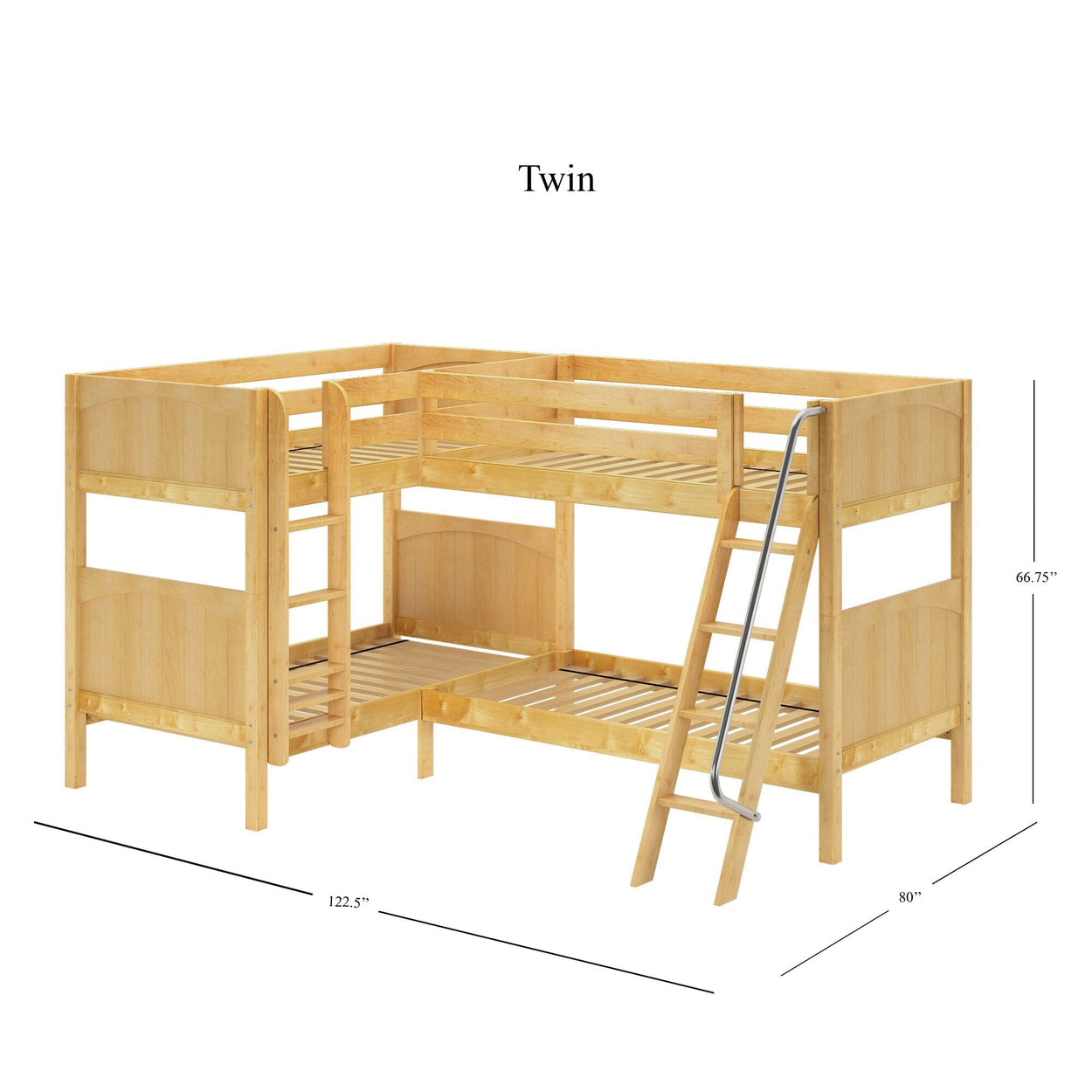 CRUX NP : Multiple Bunk Beds Twin Medium Corner Bunk Bed, Panel, Natural