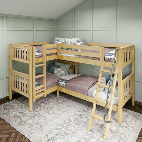 Twin Medium Corner Bunk with Straight Ladder and Angled Ladder ...