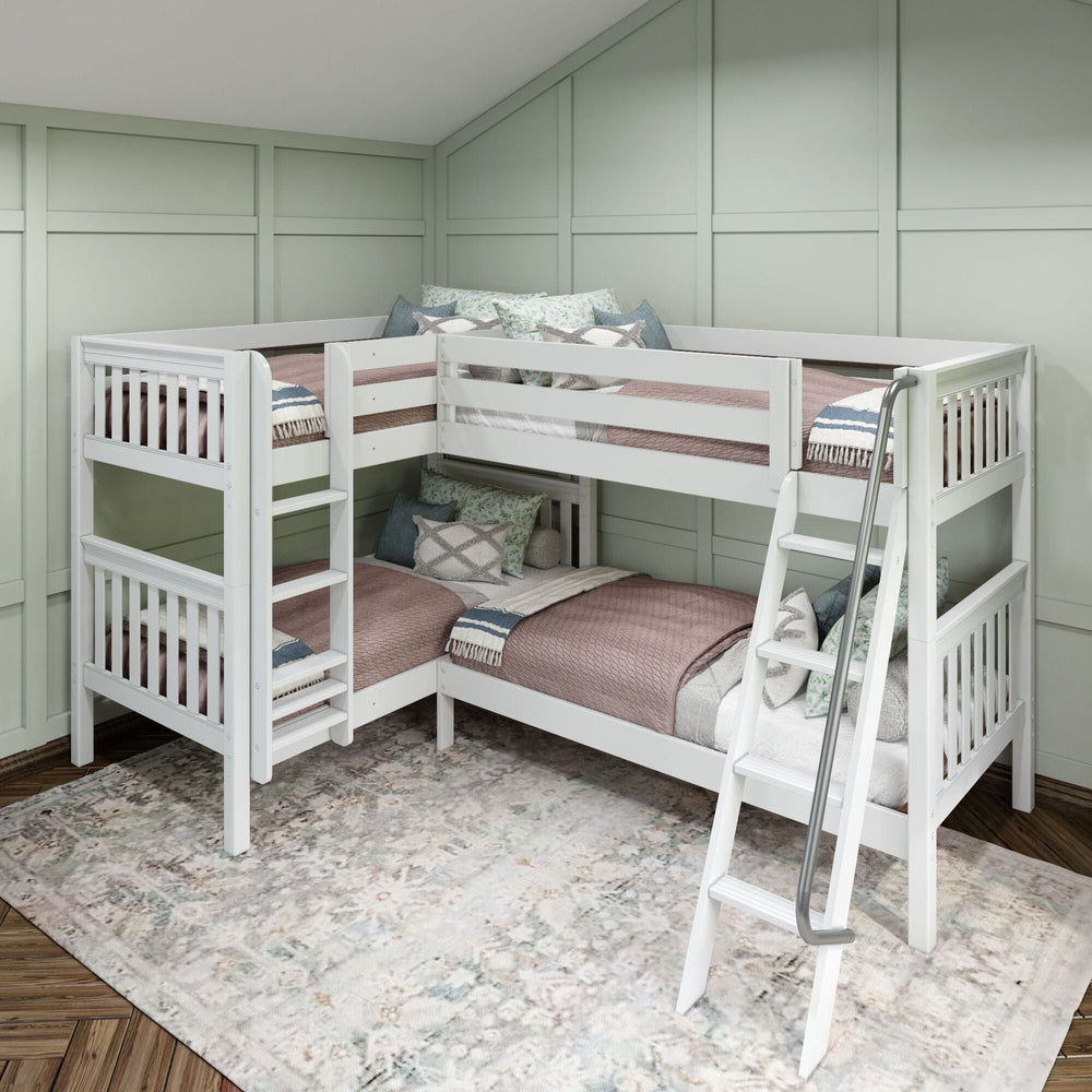 Twin Medium Corner Bunk with Straight Ladder and Angled Ladder ...