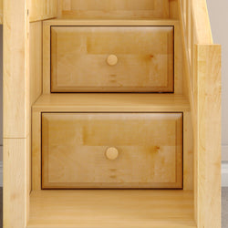 DELICIOUS NP : Play Loft Beds Twin Low Loft Bed with Stairs + Slide, Panel, Natural