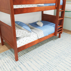 GETIT CP : Bunk Bed Twin Medium Bunk Bed with Straight Ladder on Front, Panel, Chestnut