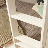 GETIT MWS : Classic Bunk Beds Modern Twin Medium Bunk Bed with Straight Ladder on Front