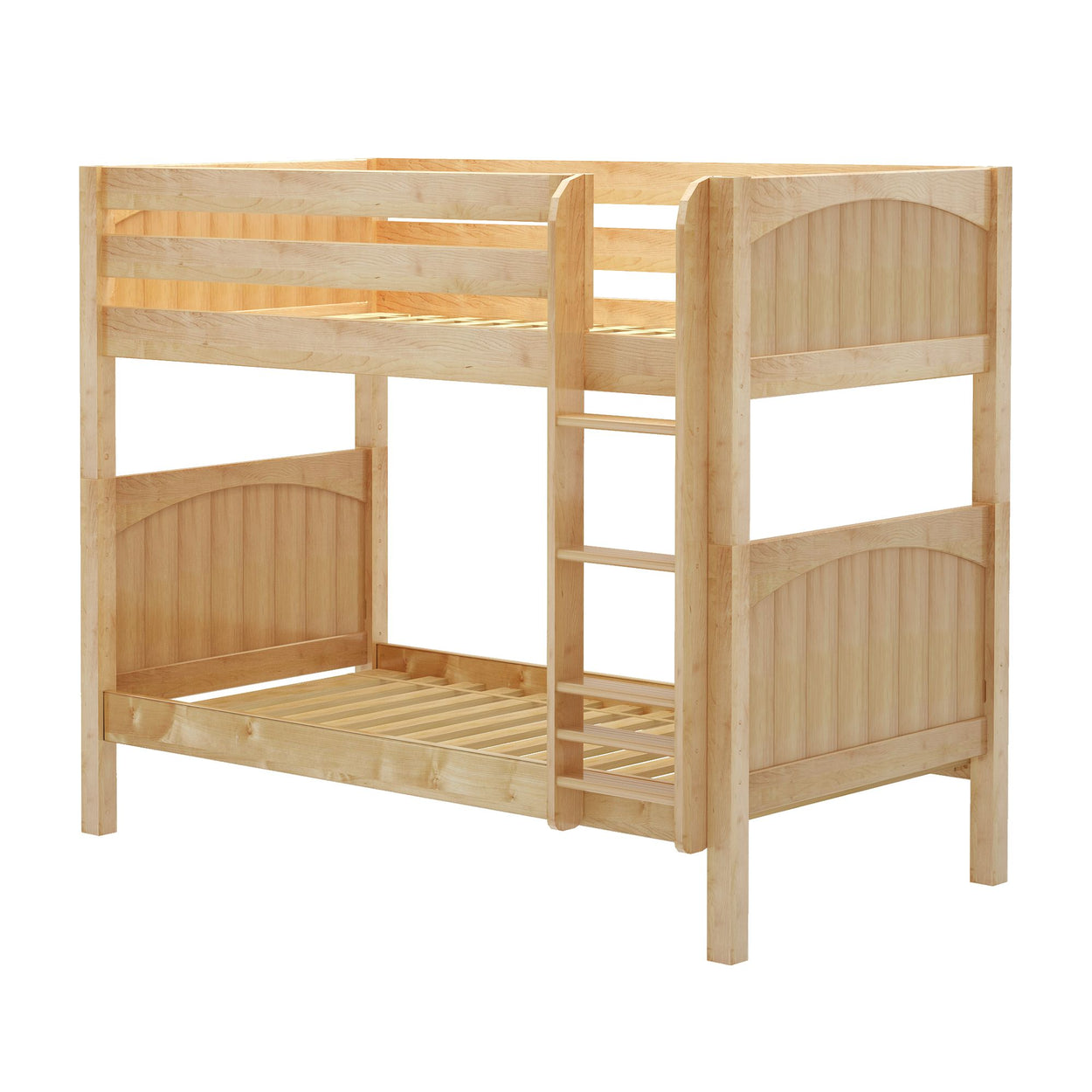 GETIT NP : Bunk Bed Twin Medium Bunk Bed with Straight Ladder on Front, Panel, Natural