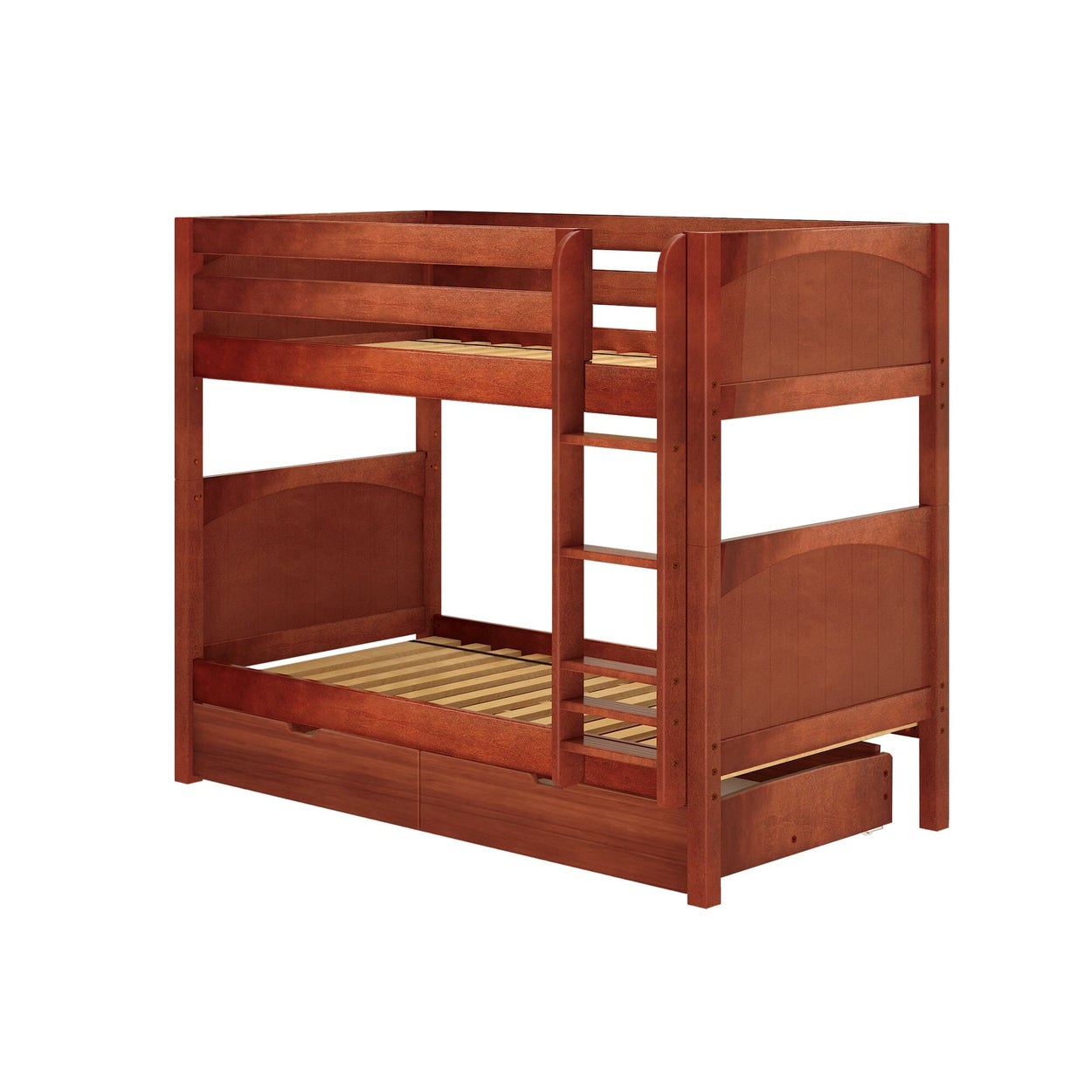 GETIT UD CP : Classic Bunk Beds Twin Medium Bunk Bed with Underbed Storage Drawer, Panel, Chestnut