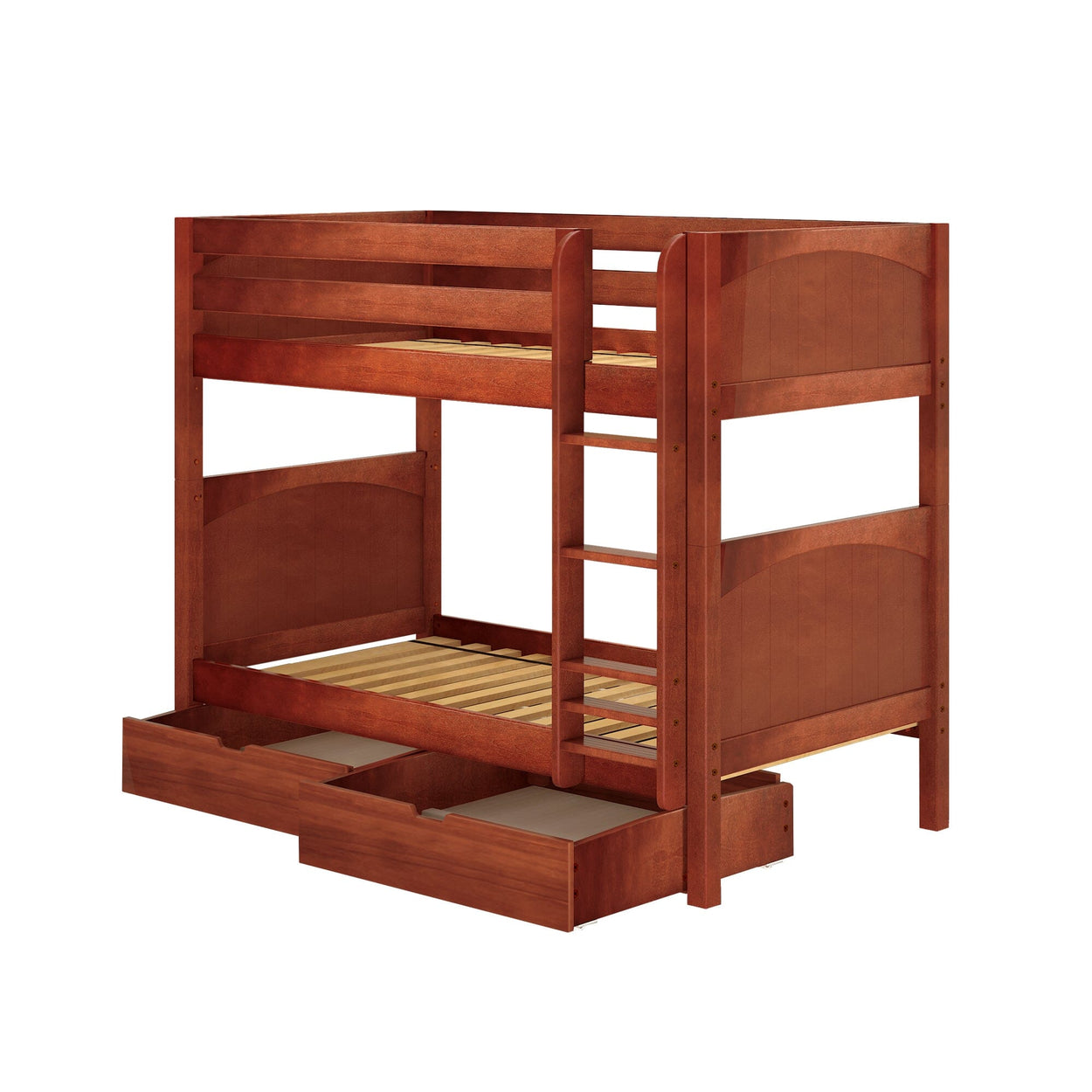 GETIT UD CP : Classic Bunk Beds Twin Medium Bunk Bed with Underbed Storage Drawer, Panel, Chestnut