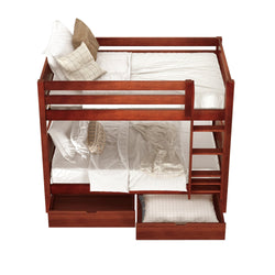 GETIT UD CP : Classic Bunk Beds Twin Medium Bunk Bed with Underbed Storage Drawer, Panel, Chestnut