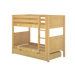 GETIT UD NP : Classic Bunk Beds Twin Medium Bunk Bed with Underbed Storage Drawer, Panel, Natural