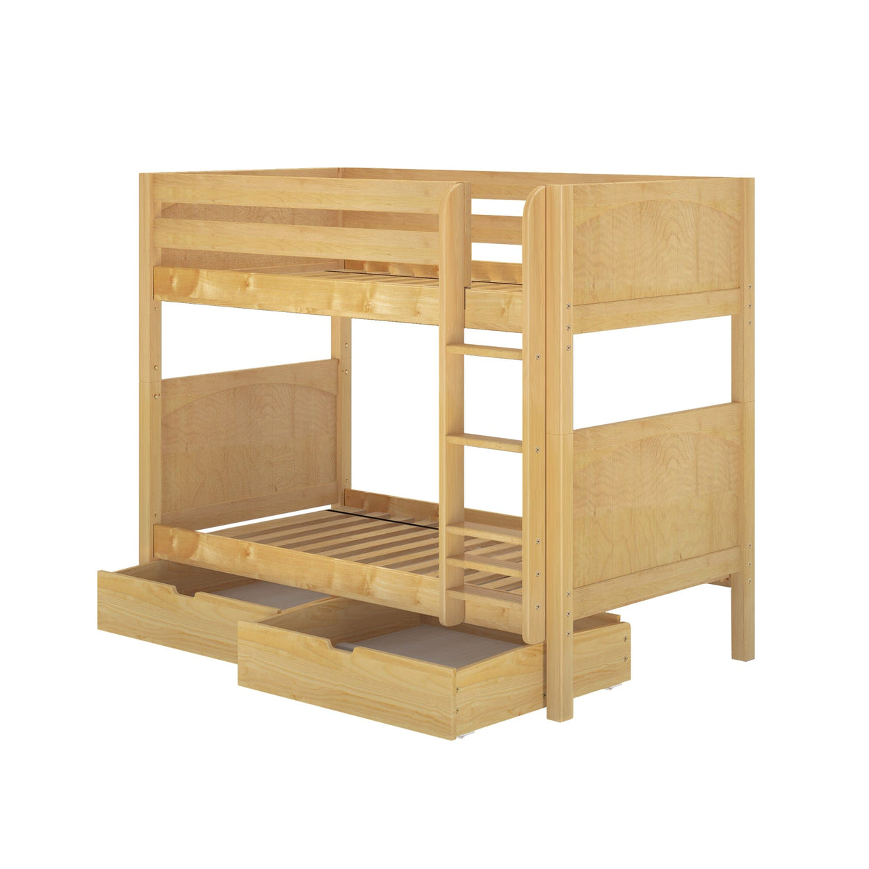 GETIT UD NP : Classic Bunk Beds Twin Medium Bunk Bed with Underbed Storage Drawer, Panel, Natural