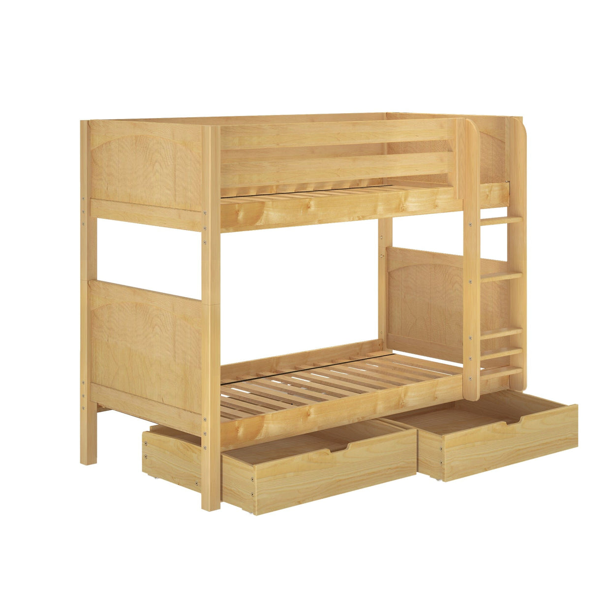 GETIT UD NP : Classic Bunk Beds Twin Medium Bunk Bed with Underbed Storage Drawer, Panel, Natural