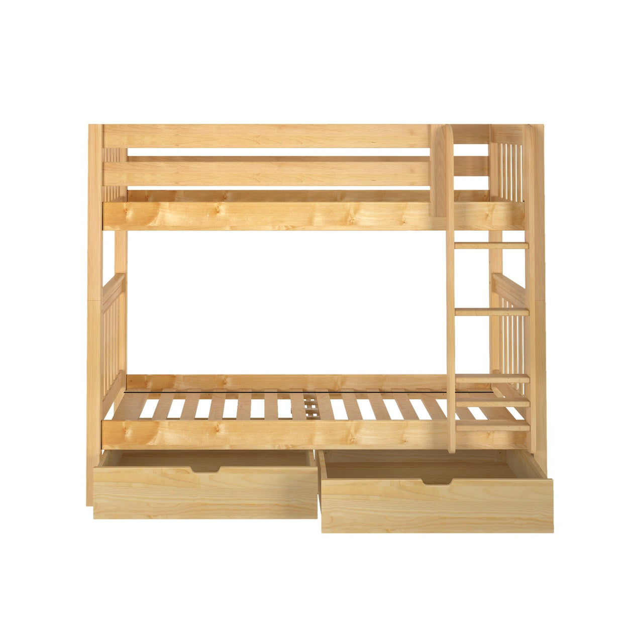 GETIT UD NS : Classic Bunk Beds Twin Medium Bunk Bed with Underbed Storage Drawer, Slat, Natural