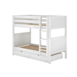 GETIT UD WP : Classic Bunk Beds Twin Medium Bunk Bed with Underbed Storage Drawer, Panel, White