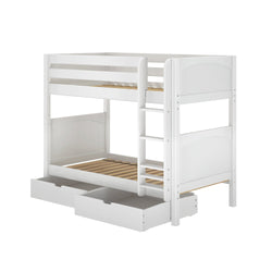 GETIT UD WP : Classic Bunk Beds Twin Medium Bunk Bed with Underbed Storage Drawer, Panel, White