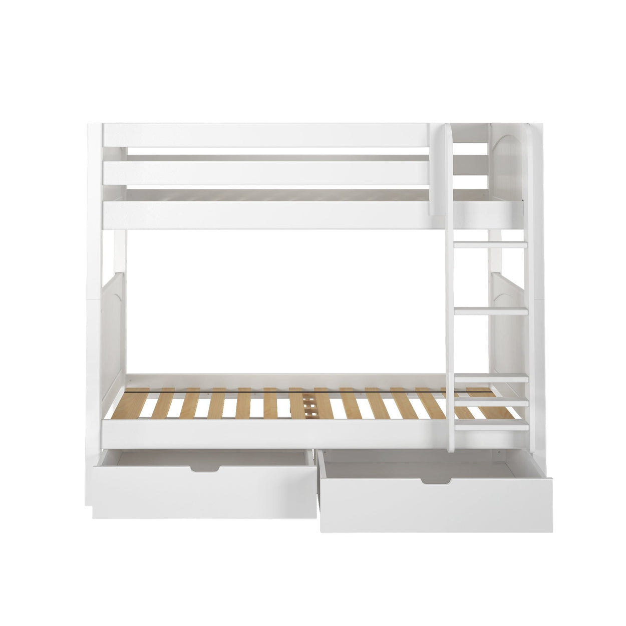 GETIT UD WP : Classic Bunk Beds Twin Medium Bunk Bed with Underbed Storage Drawer, Panel, White