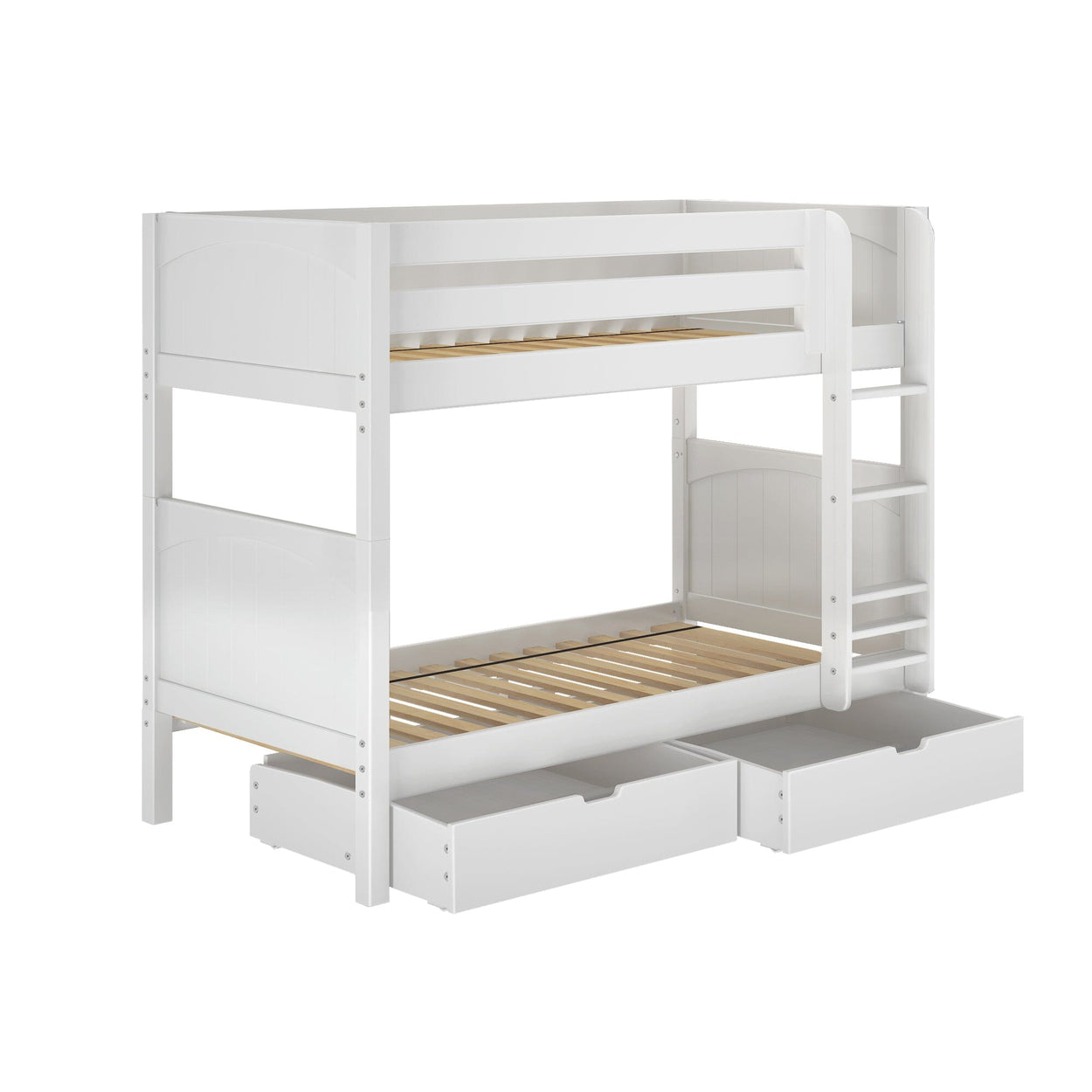 GETIT UD WP : Classic Bunk Beds Twin Medium Bunk Bed with Underbed Storage Drawer, Panel, White