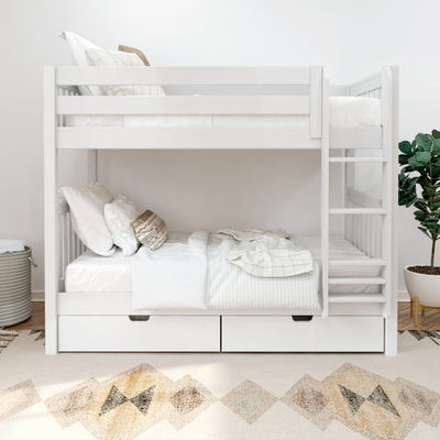 GETIT UD WS : Classic Bunk Beds Twin Medium Bunk Bed with Underbed Storage Drawer, Slat, White