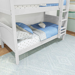 GETIT WP : Classic Bunk Beds Twin Medium Bunk Bed with Straight Ladder on Front, Panel, White