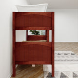 GETIT XL CP : Classic Bunk Beds Twin XL Medium Bunk Bed with Straight Ladder on Front, Panel, Chestnut