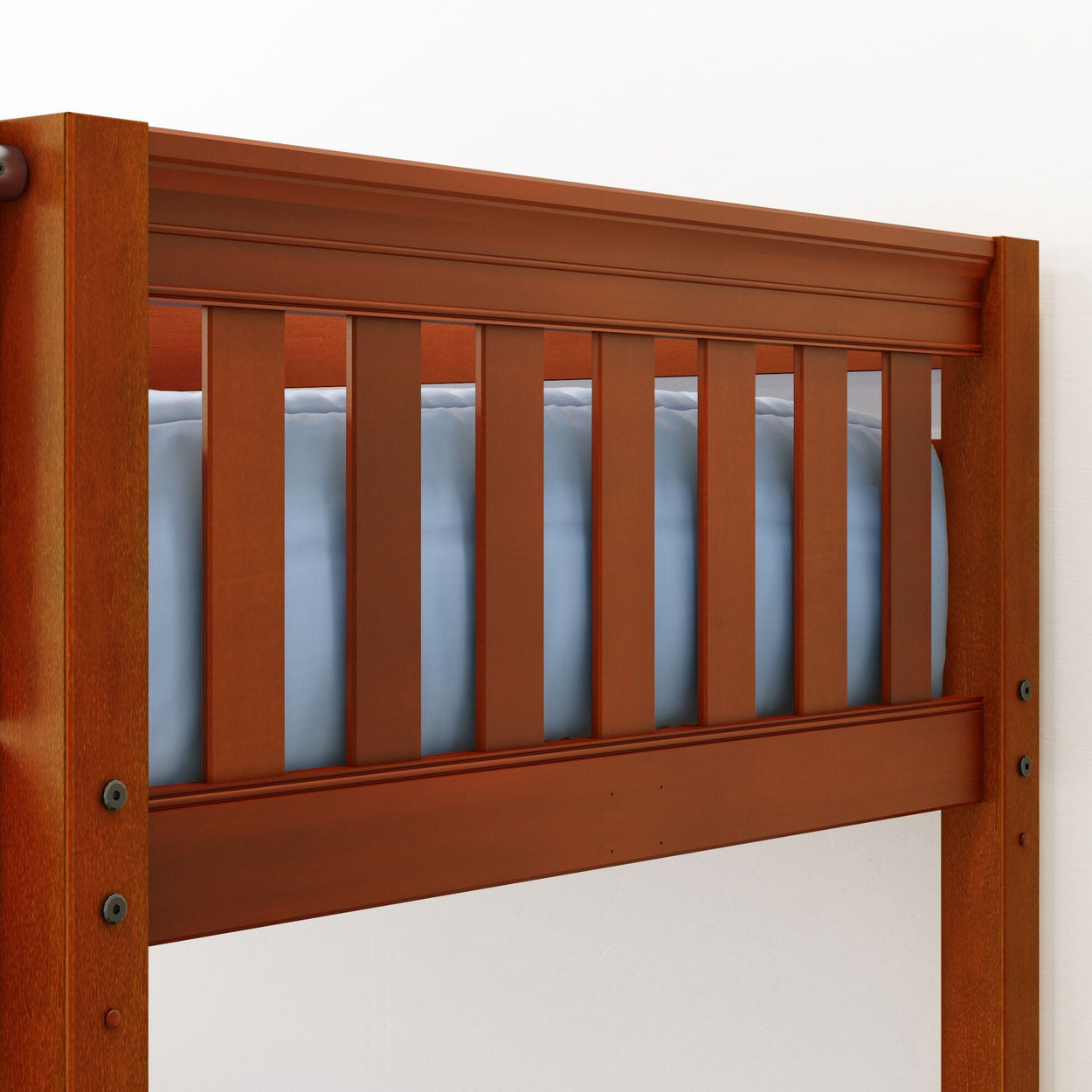 GOTIT CS : Classic Bunk Beds Twin Medium Bunk Bed with Angled Ladder on Front, Slat, Chestnut