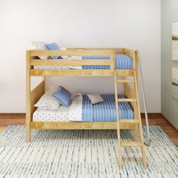 GOTIT NP : Bunk Bed Twin Medium Bunk Bed with Angled Ladder on Front, Panel, Natural