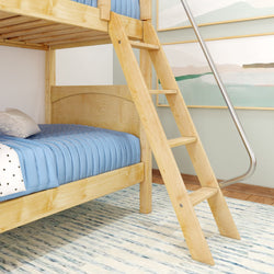 GOTIT NP : Bunk Bed Twin Medium Bunk Bed with Angled Ladder on Front, Panel, Natural