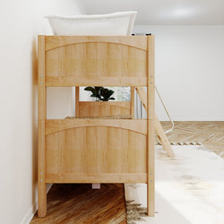 GOTIT NP : Bunk Bed Twin Medium Bunk Bed with Angled Ladder on Front, Panel, Natural