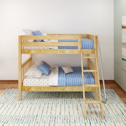 GOTIT NS : Bunk Bed Twin Medium Bunk Bed with Angled Ladder on Front, Slat, Natural