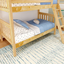 GOTIT NS : Bunk Bed Twin Medium Bunk Bed with Angled Ladder on Front, Slat, Natural