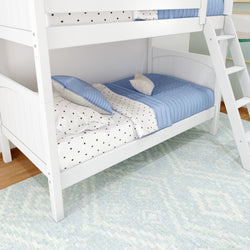 GOTIT WP : Classic Bunk Beds Twin Medium Bunk Bed with Angled Ladder on Front, Panel, White