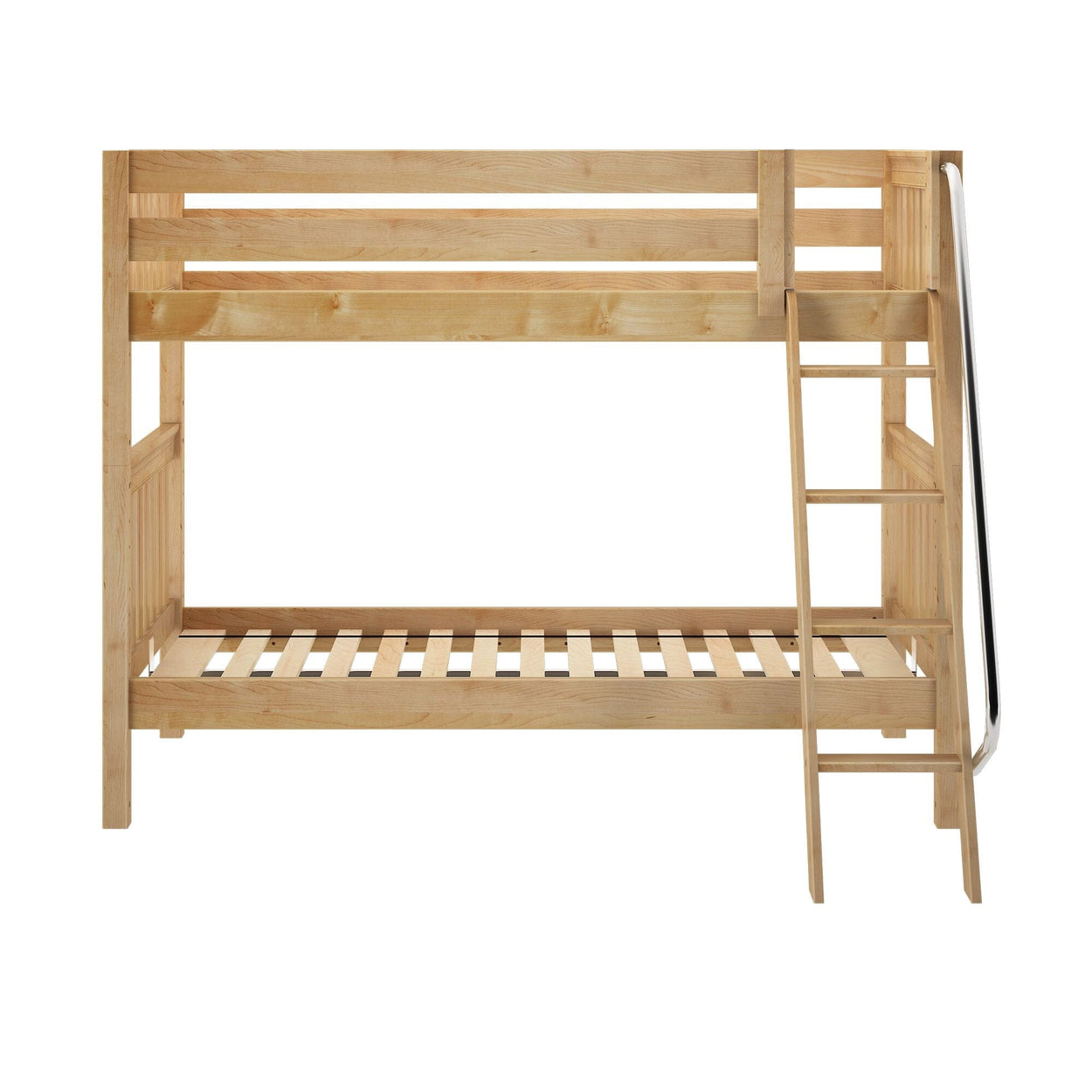 GOTIT XL NS : Bunk Bed Twin XL Medium Bunk Bed with Angled Ladder on Front, Slat, Natural