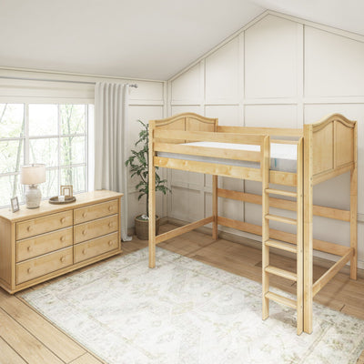 GRANDM XL MAT NC : Kids Beds Full XL Med HB High Loft Bed with Mattress, Curved, Natural