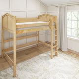 GRANDM XL MAT NC : Kids Beds Full XL Med HB High Loft Bed with Mattress, Curved, Natural