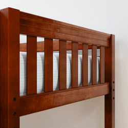 GREAT5 CS : Storage & Study Loft Beds Twin Low Loft Bed with Stairs + Storage, Slat, Chestnut