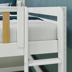 HEAVY XL MWS : Loft Bed Modern Queen High Loft Bed with Straight Ladder on End